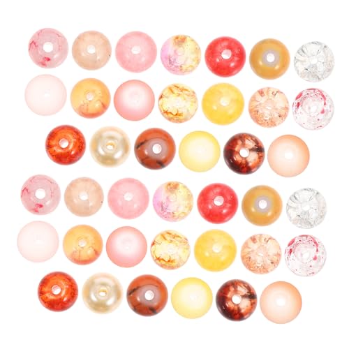 NUOBESTY Farbige Glasperlen mit Großem Runde Perlen für Schmuckherstellung und Bastelprojekte Bunte Glasperlen zum Auffädeln von Armbändern Halsketten DIY Charms mit Aufbewahrungsbox von NUOBESTY