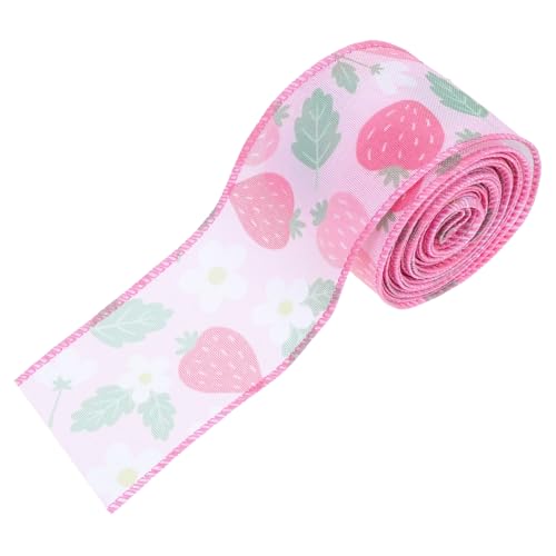 NUOBESTY Geschenkband Erdbeer Breit Yards Strapazierfähiges Sommer Dekoband für Geschenkverpackung Diy Basteln Frisches Detailreiches Schleifenband von NUOBESTY