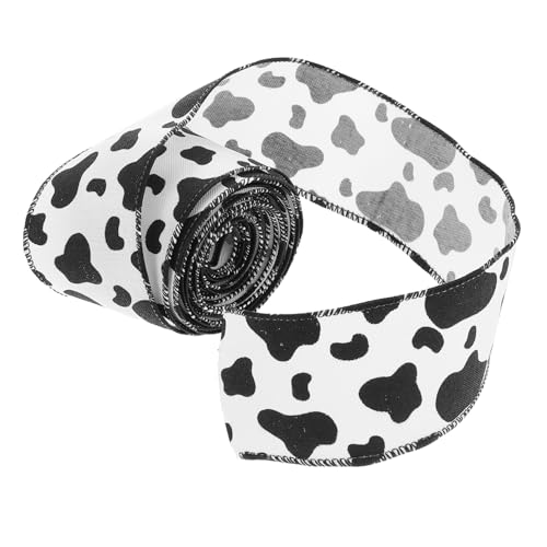 NUOBESTY Geschenkband Kuhmuster Schwarze Weiße Tierdruck Schleife für DIY Basteln Dekorationen Farmhaus motiv Geschenkverpackung Bastelband von NUOBESTY
