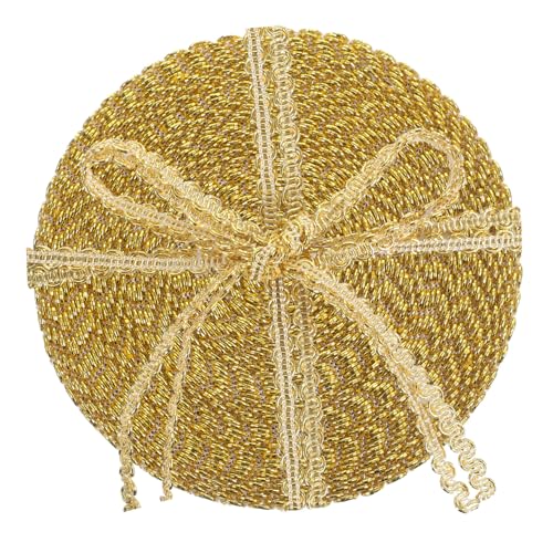 NUOBESTY Gold Metallic Gimp Braid Spitzenband S-form Glänzendes Hochzeitsschmuckband für Nähen DIY Braut Festdeko Eleganter Spitzenbesatz für Handwerk von NUOBESTY