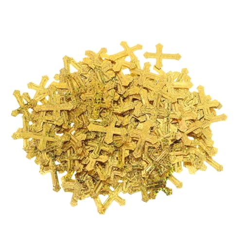 NUOBESTY Goldene Kreuz konfetti Bunte Plastikstreusel für Religiöse Feiern Kommunion Taufe Geburtstage und Hochzeiten Wetterbeständig Festliche Tischdekoration von NUOBESTY