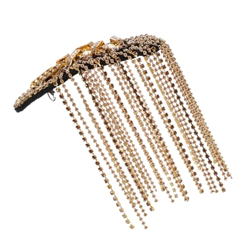 NUOBESTY Goldene Strass Badges mit Fransen für Anzüge Handgefertigte Schulterabzeichen für Männer und Frauen für Business und Freizeitoutfits Langlebiges und Elegantes Design von NUOBESTY