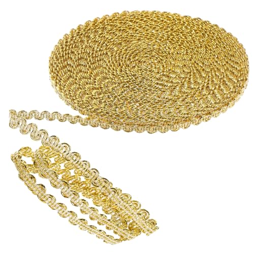NUOBESTY Goldfarbenes Gimp-zopfborte Spitzenband für Basteln und Nähen Polyester Bestickte Spitzenborte für DIY Hochzeits Kostümdekoration NUOBESTY Goldfarbenes Gimp-zopfborte Spitzenband für Basteln und Nähen Polyester Bestickte Spitzenborte für DIY Hochzeits Kostümdekoration von NUOBESTY