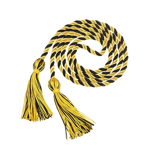 NUOBESTY Graduierung Ehrenkordel Bachelor Quaste String Quasten für Graduierung Robe Gelb Schwarz von NUOBESTY