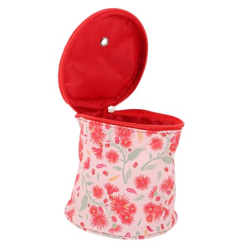 NUOBESTY Häkeltasche Organizer für Strick und Häkelzubehör Doppellagige Aufbewahrungstasche für Garne und Nadeln Tragbare und Stilvolle Tasche im Retro Design Rote Klein von NUOBESTY
