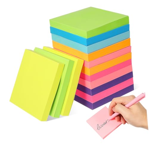NUOBESTY Haftnotizen Selbstklebend Bunte Notizblöcke Quadratische Sticky Memo Pads für Büro und Schule von NUOBESTY