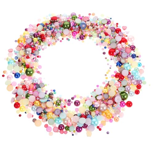 NUOBESTY Halbrunde Flache Rückseite Perlen DIY Perlen Nagel Sticker Schmuck Kleidung Dekoration Bastelzubehör Leichte Abs Imitationsperlen für Headdress und Handyanhänger von NUOBESTY