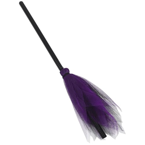 NUOBESTY Halloween-Hexenbesen-Requisite – Kompakter Besen Aus Kunststoffgeflecht Für Hexenkostüme Cosplay Maskerade Und Halloween-Party-Dekoration (Zufällige Farbe) von NUOBESTY