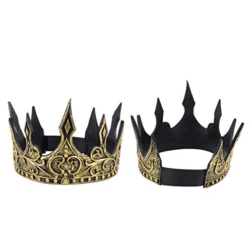 NUOBESTY Halloween Krone Kopfschmuck Pu Schaum 3D Royal Mittelalterliche König Krone Antike Tiara Stirnband für Halloween Party Cosplay Show Requisiten Zufälliges Muster von NUOBESTY