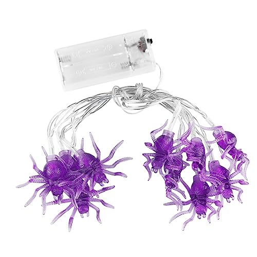 NUOBESTY Halloween LED Lichterkette mit Violetten Spinnenlampen Batterielos Dekorative LED Lichter für Halloween Partys Gruselige Outdoor und Innenraum Dekoration Energiesparend und NUOBESTY Halloween LED Lichterkette mit Violetten Spinnenlampen Batterielos Dekorative LED Lichter für Halloween Partys Gruselige Outdoor und Innenraum Dekoration Energiesparend und von NUOBESTY