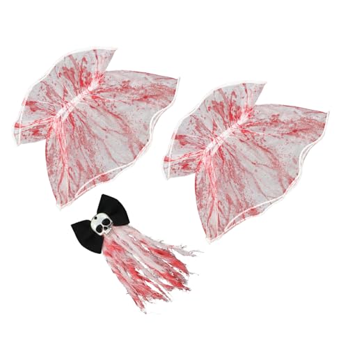 NUOBESTY Halloween-kopfschmuck Handgelenksmanschettengürtel Halloween Blutige Handgelenksmanschette Zombie-braut-stirnband Kopfbedeckungen Für Frauen Leiche Braut Bouquet Polyester von NUOBESTY