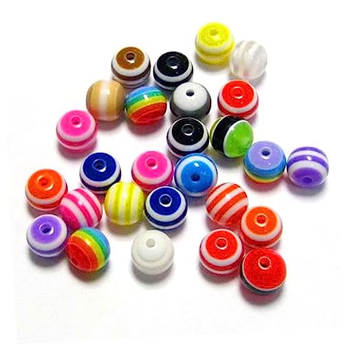 NUOBESTY 200stücke Bunte Gestreifte Acrylrundperlen Für Diy-schmuckprojekte Zufällige Farben Für Armbänder Und Langlebige Perlen Für Basteln NUOBESTY 200stücke Bunte Gestreifte Acrylrundperlen Für Diy-schmuckprojekte Zufällige Farben Für Armbänder Und Langlebige Perlen Für Basteln von NUOBESTY