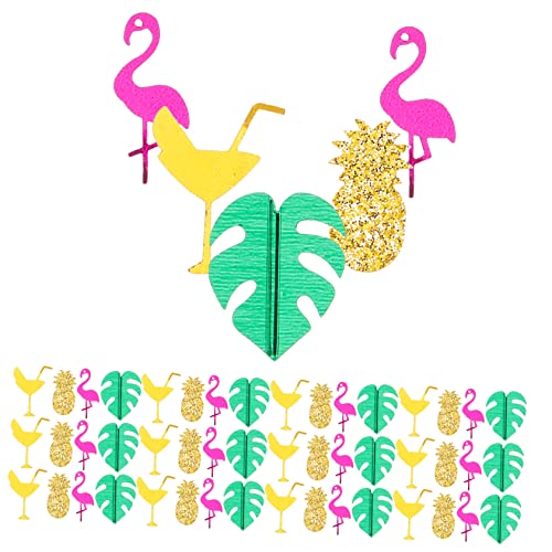 NUOBESTY Hawaiianisches Party Konfetti Glitzernde Dekoration mit Palmblättern Flamingos Ananas für Sommerpartys Hochzeiten Geburtstagsfeiern Sicher für Vielseitig Einsetzbar von NUOBESTY
