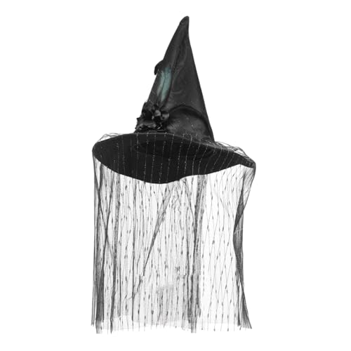 NUOBESTY Hexen Hut Hexenkostüm für Erwachsene Karikatur Kessel Kostüm Hüte Zaubererkostüm Mantel halloween dekoration party dekoration Halloween-Verzierung Neuheit Halloween-Hut Stoff Black von NUOBESTY