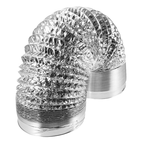 NUOBESTY Hochtemperatur Aluminiumfolie Luftkanal Kanal Trockner Entlüftungsschlauch Aluminiumfolie Kanalschlauch Luftzufuhrkanal Abluftkanalschlauch Folien Abluftschlauch Klimaanlagen von NUOBESTY