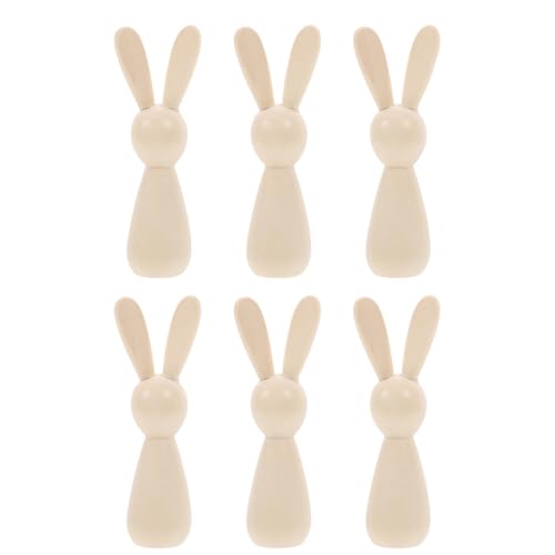 NUOBESTY 6 StüCk Holzhasen Zum Bemalen, Diy Osterdeko Figuren Aus Naturholz, Mini Holzhasen FüR Basteln Und Dekoration, Perfekt FüR Ostern Und FrüHling NUOBESTY 6 StüCk Holzhasen Zum Bemalen, Diy Osterdeko Figuren Aus Naturholz, Mini Holzhasen FüR Basteln Und Dekoration, Perfekt FüR Ostern Und FrüHling von NUOBESTY