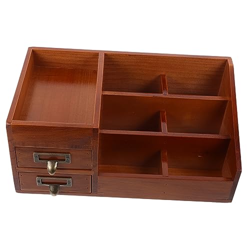 NUOBESTY Holz Schreibtisch Aufbewahrungs Organizer Kosmetik Stift Halter Container Kleinigkeiten Organizer Für Schreibtisch Kommode Dekoration von NUOBESTY