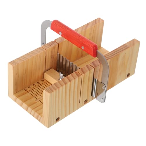 NUOBESTY Holz Seifenschneider mit Wellenmesser Ergonomisches Schneidewerkzeug für DIY Seifenherstellung Präzise Schnittwinkel Doppelte Schlitze für Seifenstärken von NUOBESTY