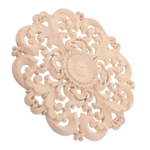 NUOBESTY Holzschnitzerei Applikation Rund Unbemalt Langlebige Holzverzierung für Möbel Schrank Tür Wand Flexible Diy Dekoration mit Feiner Handwerkskunst Einfache Montage für Wohnkultur NUOBESTY Holzschnitzerei Applikation Rund Unbemalt Langlebige Holzverzierung für Möbel Schrank Tür Wand Flexible Diy Dekoration mit Feiner Handwerkskunst Einfache Montage für Wohnkultur von NUOBESTY