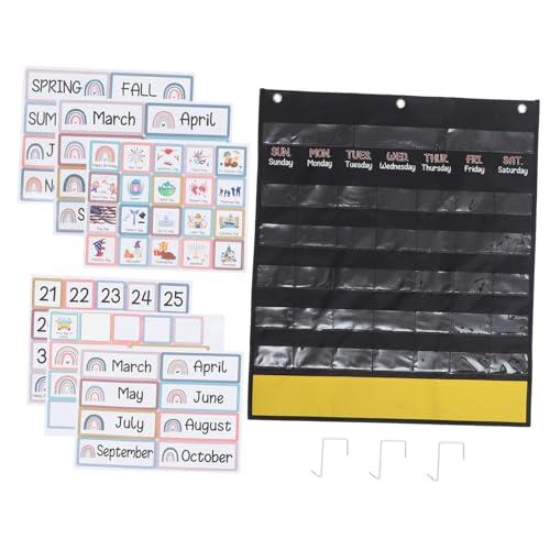NUOBESTY Kalender für Vorschule aus Robustem Canvas Pädagogischer Wandkalender für Klassenzimmer und Zuhause Fördert Verantwortungsbewusstsein Kognitive Entwicklung und von NUOBESTY