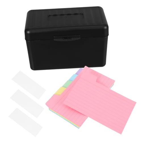 NUOBESTY Karteikartenbox mit Leeren Etiketten und Selbstklebepads Aufbewahrungskoffer für Rezepte und Adressen Schwarze Kunststoffbox mit Indexkarten und Weißen Beschriftungen NUOBESTY Karteikartenbox mit Leeren Etiketten und Selbstklebepads Aufbewahrungskoffer für Rezepte und Adressen Schwarze Kunststoffbox mit Indexkarten und Weißen Beschriftungen von NUOBESTY