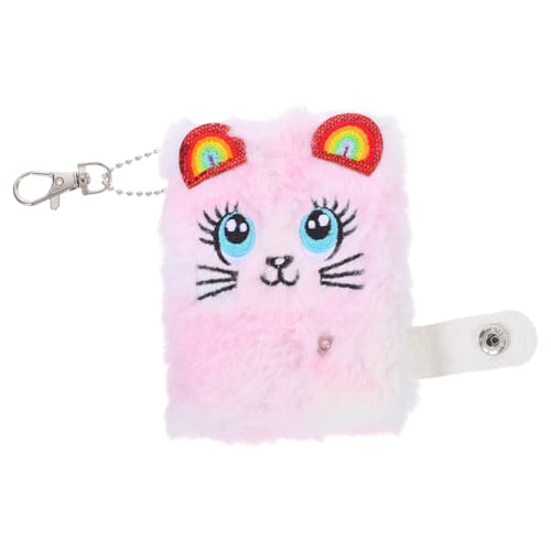 NUOBESTY Kawaii Plüsch Notizbuch Katzenmotiv mit Tiedye Muster Weiches Cover Tragbares Tagebuch für Täglichen Gebrauch Originelles Scrapbook Leicht und für Schüler und Studenten von NUOBESTY