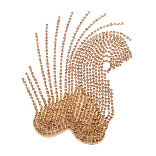 NUOBESTY Kleidung Applikation aus Strassperlen Strass -Patch -Verzierungen Stoffschulterbummel Kleiderdekoration Herzperlen Stoffanwendungen Strasssteine Golden von NUOBESTY