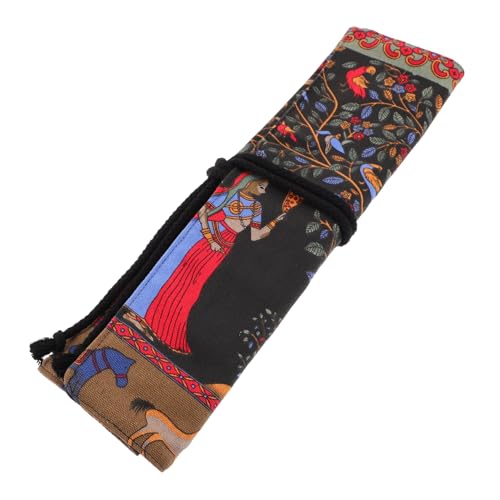 NUOBESTY Knitting Needle Organizer Tasche Langlebigem Canvas mit Fächern für Stricknadeln und Pinsel Praktischer Aufbewahrungsbeutel für Kreative Bastelarbeiten und Malen von NUOBESTY