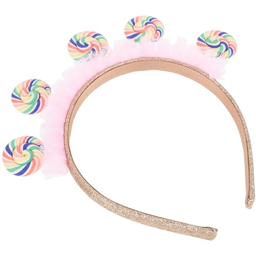 NUOBESTY Lollipop-Stirnband Süßigkeiten-Stirnband Süßes Lollipop-Haarband Tiara-Kopfschmuck Prinzessin-Haar-Accessoires Lollipop-Kostüm Partygeschenke Foto-Requisite Für Geschenke Kinder von NUOBESTY