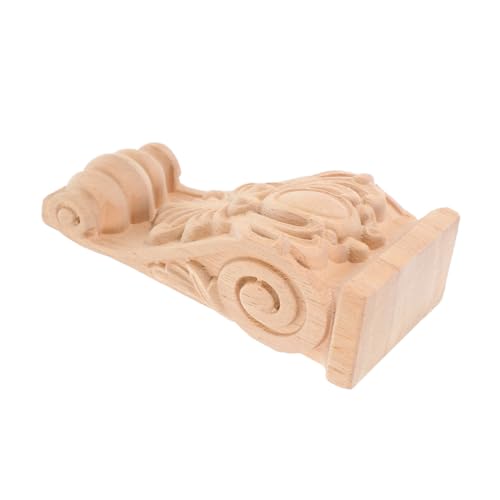 NUOBESTY Massiver Holzsäulen balkenhalter Holzschnitzerei Applikation Dekorative Möbelverzierung DIY Vintage Holzornament Corner Block Europäischer Stil von NUOBESTY