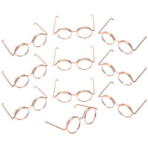 NUOBESTY Mini-Sonnenbrille Für Puppen 10 Stücke Mini Metalldraht Rand Brillen Brillen Puppen Verkleiden Spielzeug Brillen Requisiten Für Puppenzubehör Puppen-Cosplay-Zubehör von NUOBESTY