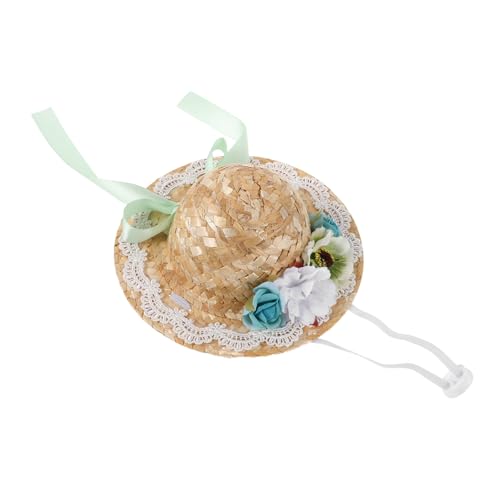 NUOBESTY Mini-Strohhut Für Puppen: Miniatur-puppenhut Mit Schleife Und Blumen Für Geburtstags-, Hochzeits- Und Mottopartys – DIY-bastel- Und Dekorationsbedarf von NUOBESTY