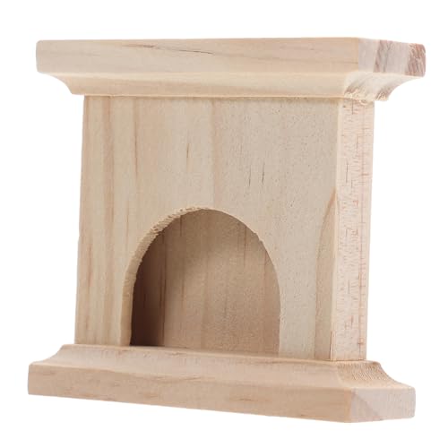NUOBESTY Mini-massivholzkamin Mini-simulationsmöbel Mini-puppenhauszubehör Miniaturmöbel Für Handwerk Spielzeugkamin Miniatur-puppenhaus Miniaturkamin Für Puppenhaus Puppenhausmöbel Beige von NUOBESTY