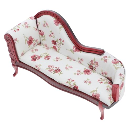 NUOBESTY Mini-puppenhaus Puppenhausmöbel Mini-chaiselongue Miniatur-puppenhaus Mini-Sofa Puppenhaus Couch Modernes Puppenhaus Mini Möbel Puppenhaus-miniaturen Puppenhauszubehör Birke von NUOBESTY