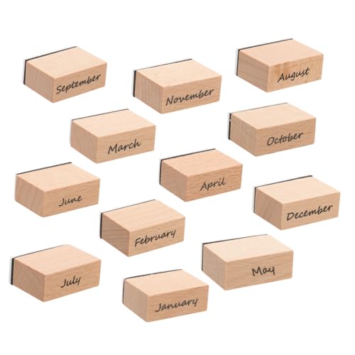 NUOBESTY Monatsstempel Holzstempel-set Scrapbooking-stempel Für Schreibwaren Schule Büro NUOBESTY Monatsstempel Holzstempel-set Scrapbooking-stempel Für Schreibwaren Schule Büro von NUOBESTY