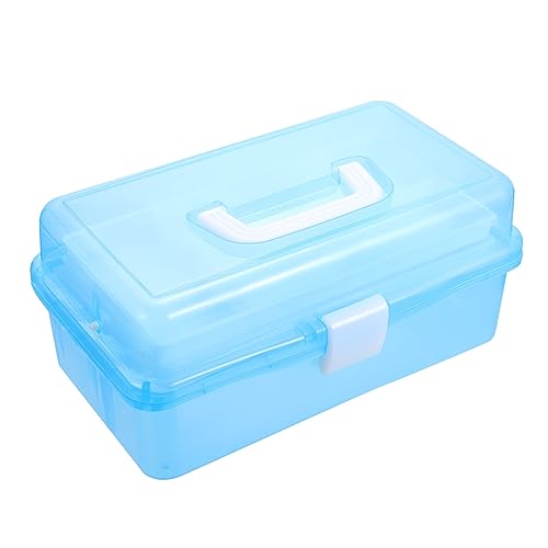 NUOBESTY Multifunktionale Transparente Aufbewahrungsbox mit Drei Großer Kunststoff Werkzeugkasten für Malutensilien Nagelkunst und Tragbar mit Praktischem Griff Blau NUOBESTY Multifunktionale Transparente Aufbewahrungsbox mit Drei Großer Kunststoff Werkzeugkasten für Malutensilien Nagelkunst und Tragbar mit Praktischem Griff Blau von NUOBESTY