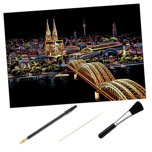NUOBESTY Nachtszene Kratzen Papier Kind Malerei Gold Zeichnung Für Erwachsene Bild Abkratzen Bild Malen Scratch Pad Painting Kratzstift Kratzbemalung Kratzbild Hölzern Schwarz NUOBESTY Nachtszene Kratzen Papier Kind Malerei Gold Zeichnung Für Erwachsene Bild Abkratzen Bild Malen Scratch Pad Painting Kratzstift Kratzbemalung Kratzbild Hölzern Schwarz von NUOBESTY