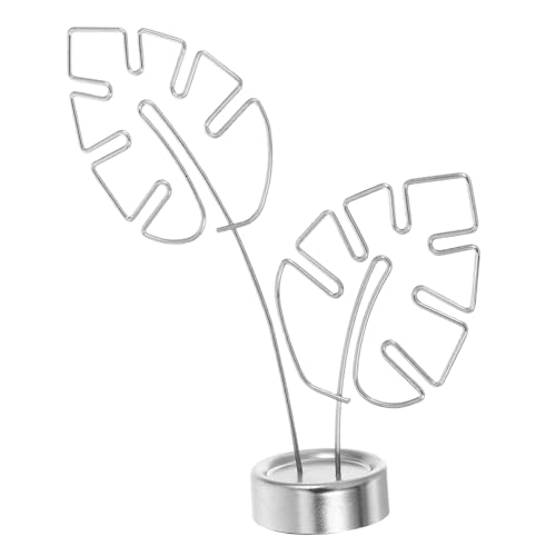 NUOBESTY Notizordner kartenhalter Tischkarten für die Tischdekoration Fotohalter für den Schreibtisch Desktop-Memohalter Notizhalter für Büroklammern Memo -Halter Rostfreier Stahl Silver von NUOBESTY