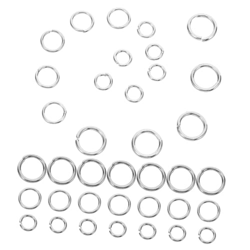 NUOBESTY Öffnungsanschlussring Zubehör zur Herstellung von Metallschmuck Offene Schmuckringe Schlüsselanhänger Biegeringe Schmuck Biegeringe Sprungringe für Handwerk Ohrring machen Silber von NUOBESTY
