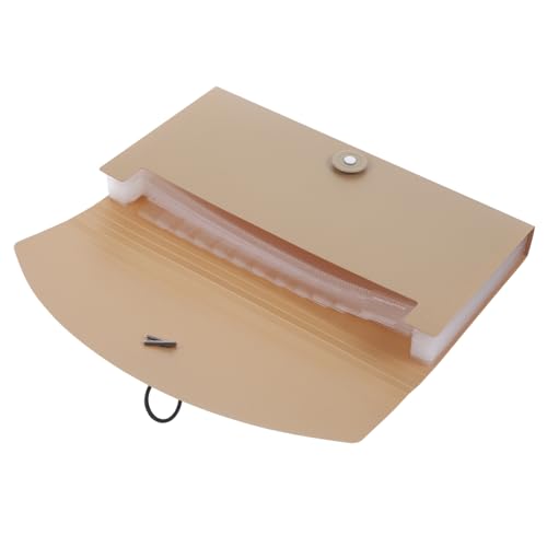 NUOBESTY PP Material Fächermappe mit Fächern Erweiterbarer Dokumenten Organizer Khaki Bunter Etiketten für Effiziente Ablage und Organisation von Unterlagen von NUOBESTY