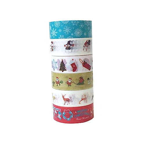 NUOBESTY Papierklebebandrollen Mit Weihnachtlichem Cartoon-muster Washi-klebeband Für Dekorationen NUOBESTY Papierklebebandrollen Mit Weihnachtlichem Cartoon-muster Washi-klebeband Für Dekorationen von NUOBESTY