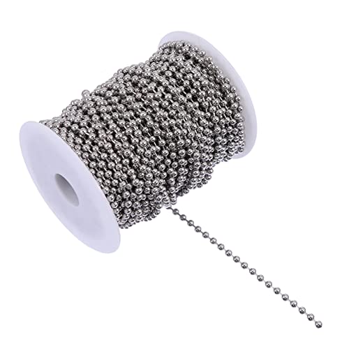 NUOBESTY Perlenkette Aus Edelstahl Vergoldete Kette Zur Schmuckherstellung Halskettenketten Für Die Schmuckherstellung Kugel-perlen-kette, Bunt Ball Rostfreier Stahl Silver NUOBESTY Perlenkette Aus Edelstahl Vergoldete Kette Zur Schmuckherstellung Halskettenketten Für Die Schmuckherstellung Kugel-perlen-kette, Bunt Ball Rostfreier Stahl Silver von NUOBESTY