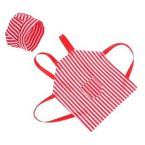 NUOBESTY Puppenschürze Kochmütze Miniatur-puppenhüte Schulmaterial Für Puppen Zubehör Für Die Puppenherstellung Mini-kochmütze Puppenherstellung Kit Mini-puppenmütze Stoff Rot von NUOBESTY