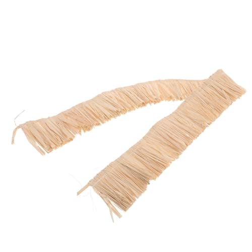 NUOBESTY Rafia Webt Hawaiianische Partyzubehör Rattan-ornamente Grasrock Diy Hawaiianisches Accessoires Bastgrasröcke Hawaiianische Grasröcke Baststrohgras Natürliche Pflanzen Beige von NUOBESTY