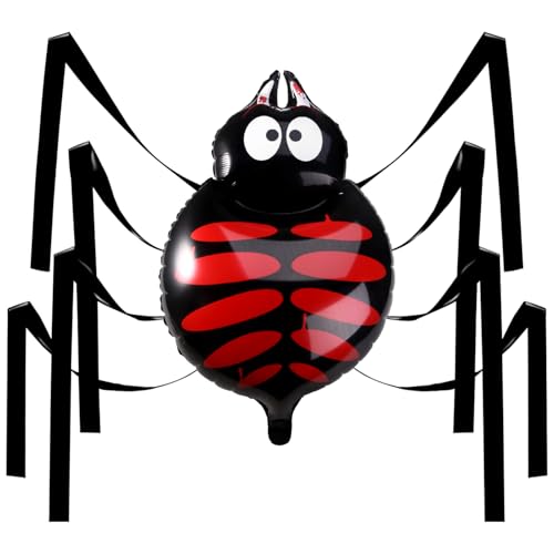 NUOBESTY Riesiger Halloween-Spinnenballon – Gruseliges Hängendes Aufblasbares Spinnendekor Aus Aluminiumfolie Für Halloween-Partydekorationen Für Den Innen- Und Außenbereich Im Garten von NUOBESTY