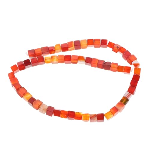 NUOBESTY Rote Halbedelstein Abstandshalter Perlen für Schmuckherstellung Würfelförmige Spacer Beads für DIY Armbänder und Bastelprojekte und Vielseitig von NUOBESTY