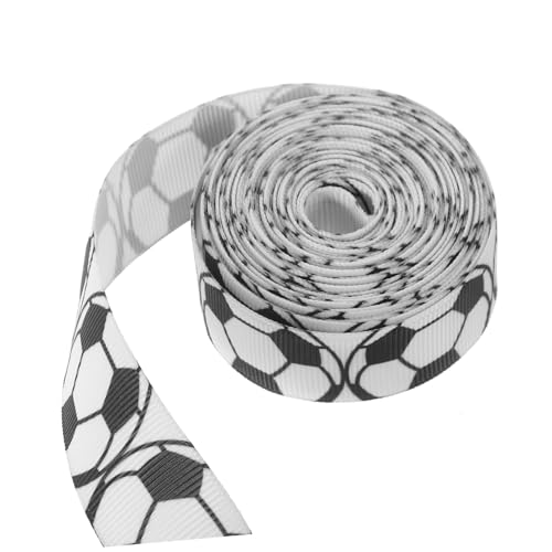 NUOBESTY Weißes und Schwarzes Satinband Dekorationsstoff, Bedrucktes Fußballband kreatives Band für Blumenverpackungen, Geschenkboxen, Partydekorationen NUOBESTY Weißes und Schwarzes Satinband Dekorationsstoff, Bedrucktes Fußballband kreatives Band für Blumenverpackungen, Geschenkboxen, Partydekorationen von NUOBESTY