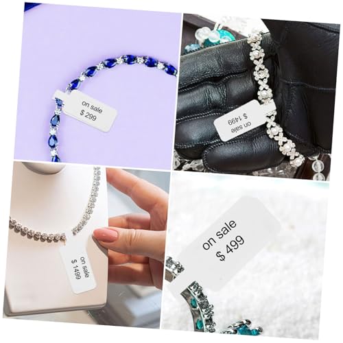 NUOBESTY Schmuck Etiketten Selbstklebende Wasserdichte Schmuckanhänger Aufkleber für Ringe Armbänder Halsketten Beschreibbare und Materialnummern Tags von NUOBESTY