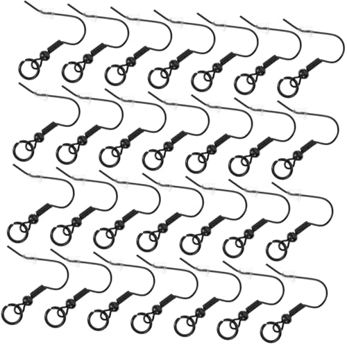 NUOBESTY Schwarze Ohrhaken für DIY Ohrringe Leichte Glatte Ohrschmuck Haken Vielseitig Einsetzbar für Creolen Hängeohrringe Ohrstecker Schmuckzubehör für Damen und Bastler von NUOBESTY