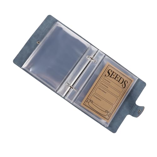 NUOBESTY Seed Storage Album Albumkartenärmel Organisator Für Gartensamen Organisatoren Der Saatgutlagerung Pu-leder Himmelblau von NUOBESTY